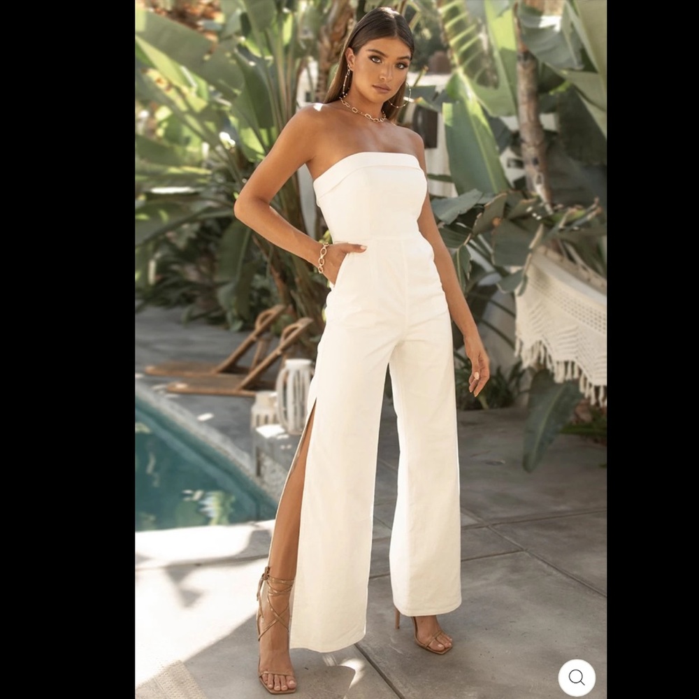NWT- Jaus Tara white jumpsuit bridal rehearsal